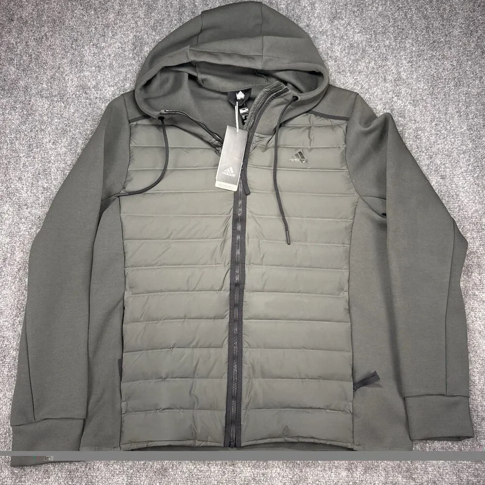 NWT Adidas Varilite Hybrid Mens Casual Outdoor Jacket GE5824 Green - Large